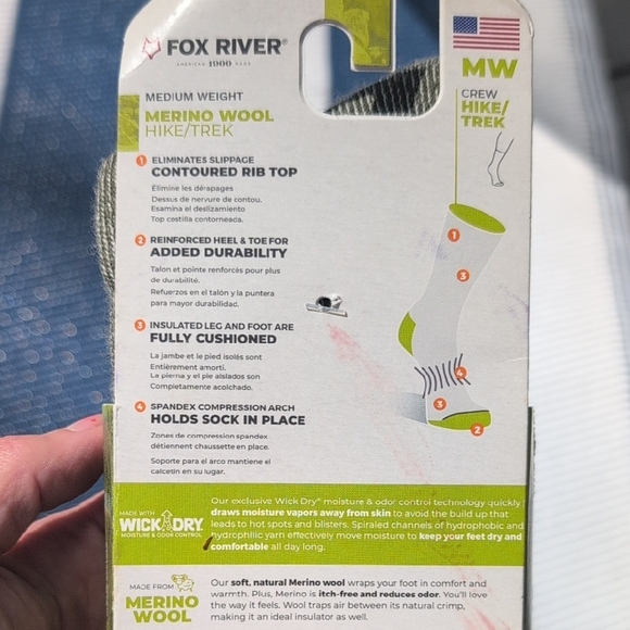 Men's Hike/Trek Socks - Green - Picture 3 of 3